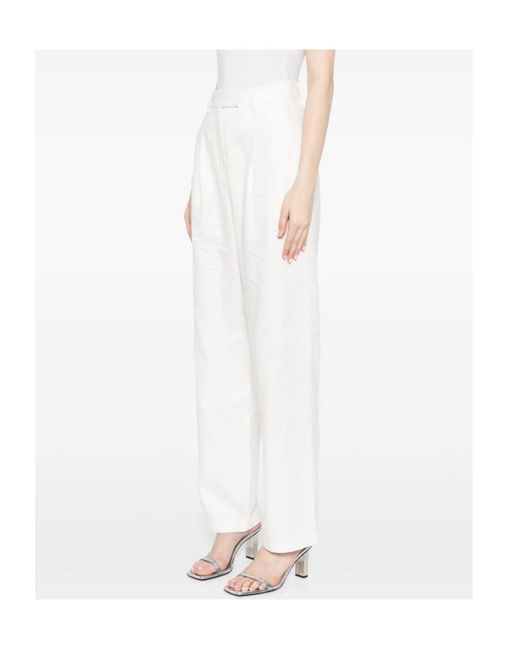 Self-Portrait White High-Waisted Tailored Trousers