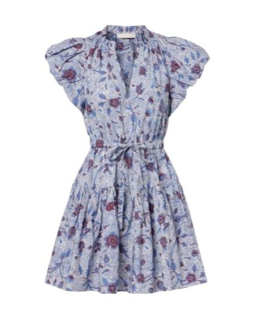 Ulla Johnson Blue Izel Floral Cotton Minidress