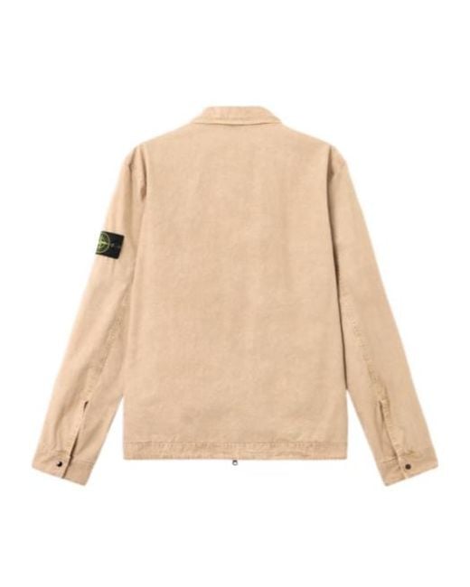 Stone Island Natural Logo Patch Pocket Detail Shirt for men