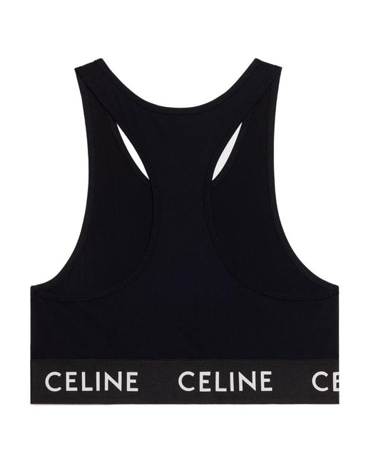 Céline Black Nylon And Spandex Bra Blouse
