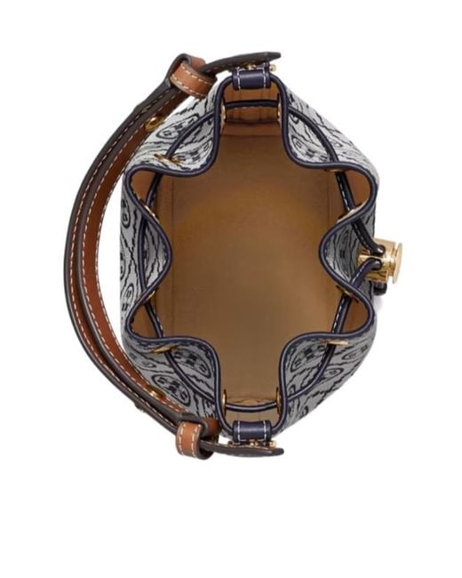 Tory Burch Black T Monogram Mini Bucket Bag