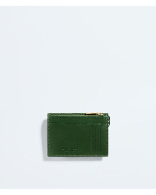 Bottega Veneta Green Andiamo Zipped Card Case