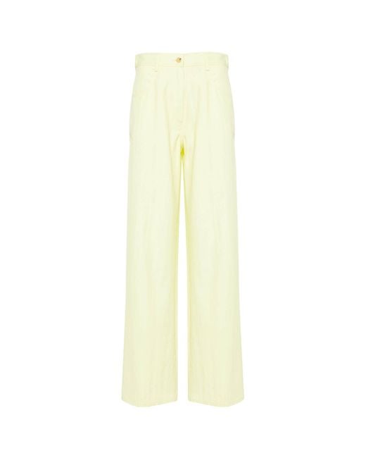 Forte_forte Yellow High-Waisted Casual Pants
