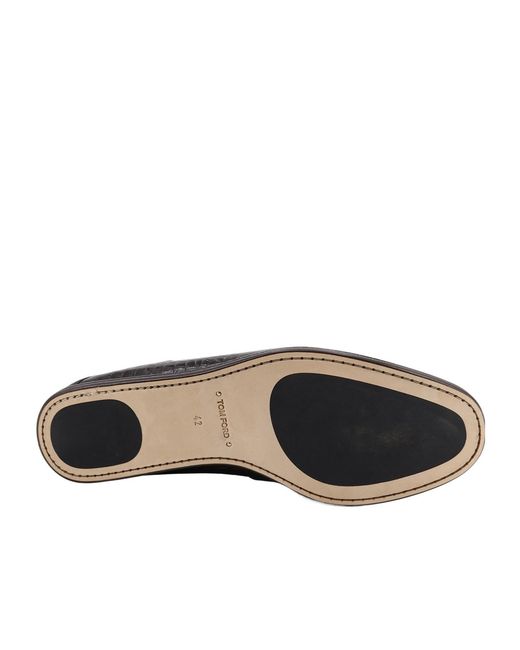 Tom Ford Black Round-Toe Loafers for men