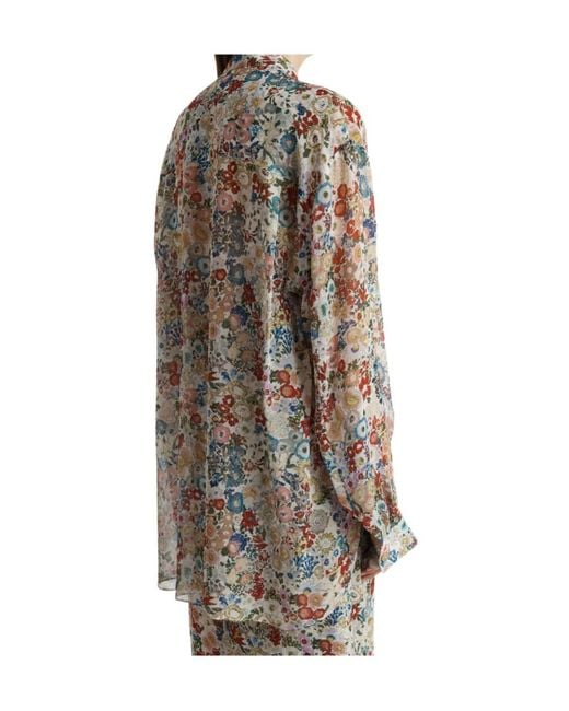Khaite Gray Goya Floral Printed Buttoned Shirt