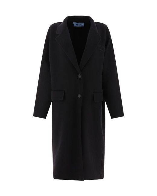 Prada Black Single-Breasted Long Coat