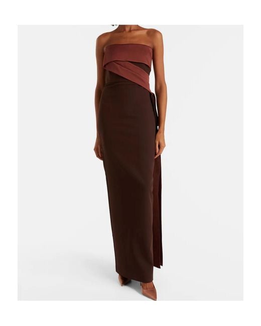 Roland Mouret Purple Crêpe And Taffeta Bustier Gown