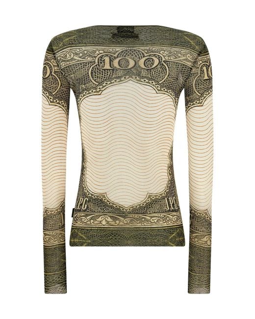 Jean Paul Gaultier Green Re-Edition Cartouche Printed Top