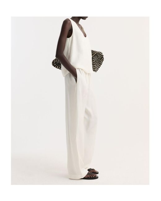 Rohe White Buttoned Silk Pyjama Pants