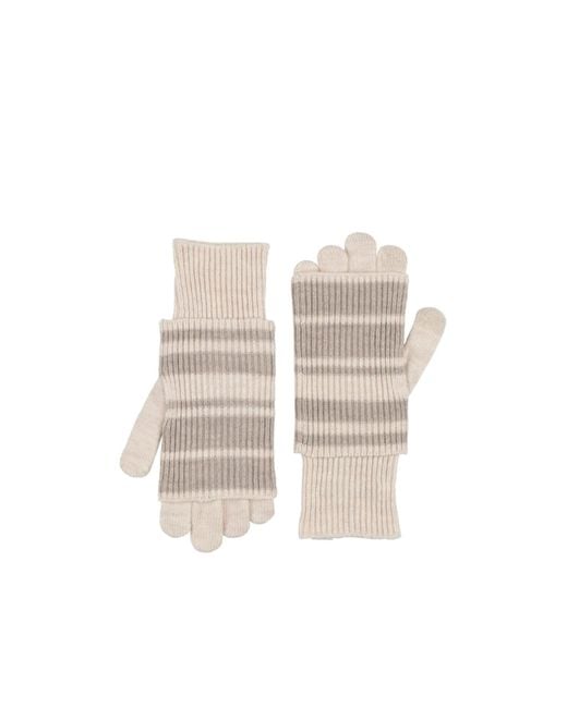 Rag & Bone White Lightweight Knit Striped Gloves