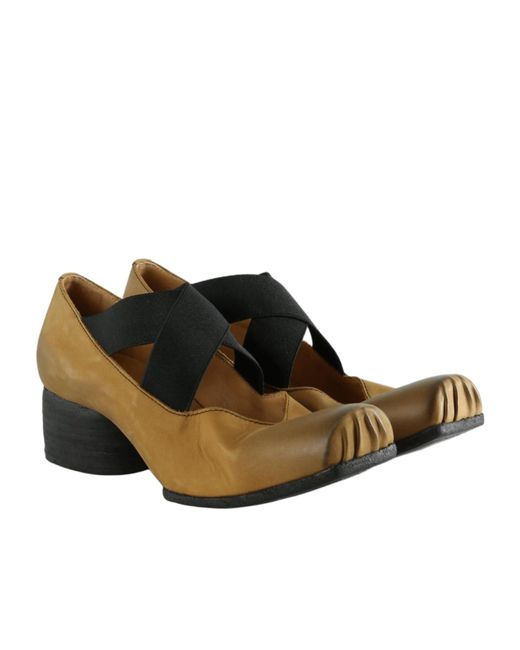 Uma Wang Brown Square-Toe Ballet Flats