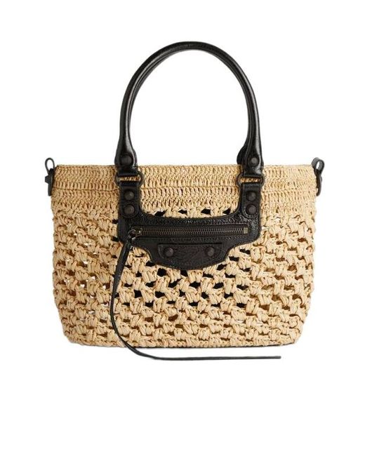 Balenciaga Metallic Le City Basket Small Top Handle Bag