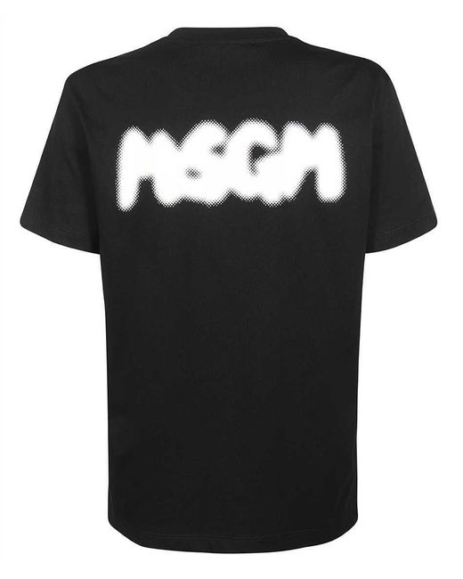 MSGM Black Back Logo Print T-Shirt
