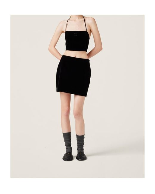 Miu Miu Black Zip-Up Mini Skirt
