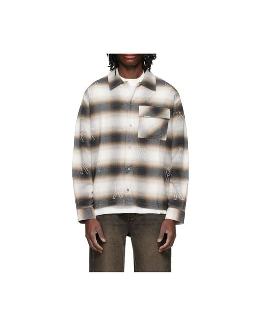 Represent Gray Checked Flannel Shirt for men