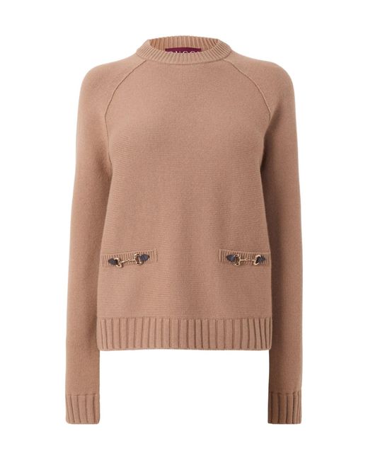 Gucci Brown Crew-Neck Knit Sweater