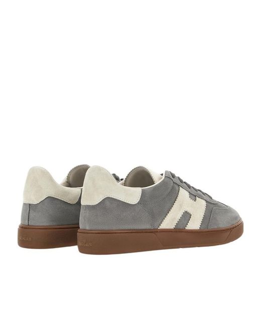 Hogan Brown H647 Logo-Patch Low-Top Sneakers for men