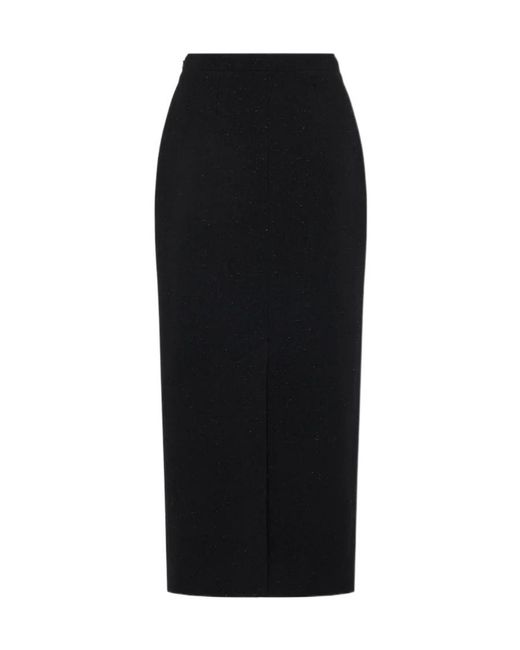 Alessandra Rich Black Brushed-Finish High-Waisted Skirt