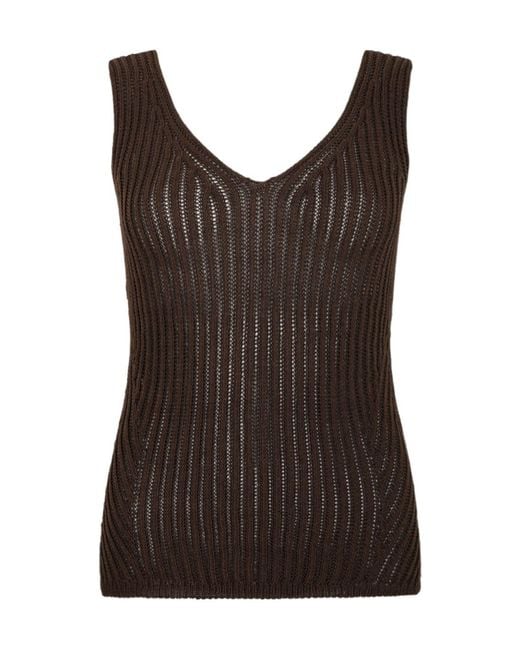 Max Mara Brown Vicini Sleeveless Knitted Top