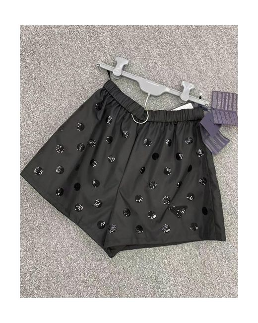 Prada Black Re-Nylon Sequinned Shorts