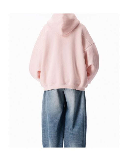 Alexander Wang Pink Crystal Terry Zip Hoodie for men