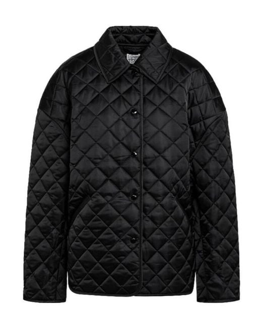Totême Black Collared Long-Sleeved Casual Jacket