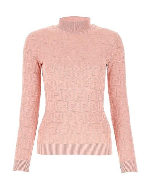 Fendi Pink Ff Pattern Pullover