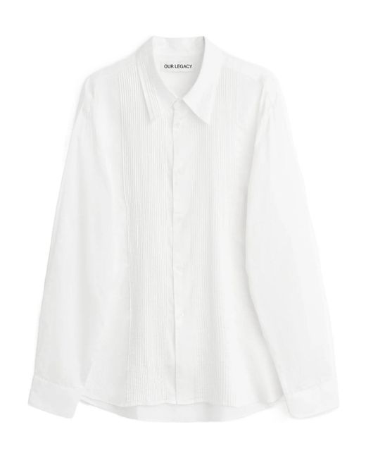 Our Legacy White Promise Pintuck Shirt for men