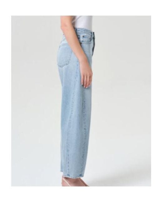Agolde Blue Barrel Leg Faded Wash Jeans