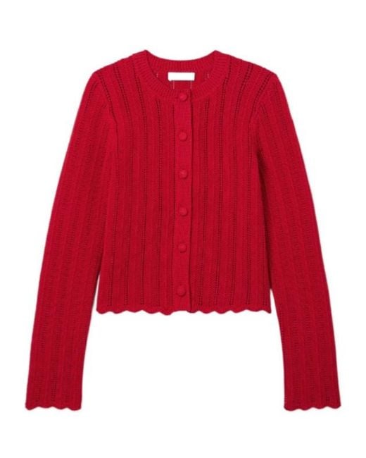Altuzarra Red Knitted Organic Cotton Cardigan