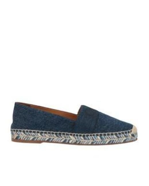 Chloé Blue Denim Canvas Closed-Toe Slip-Ons