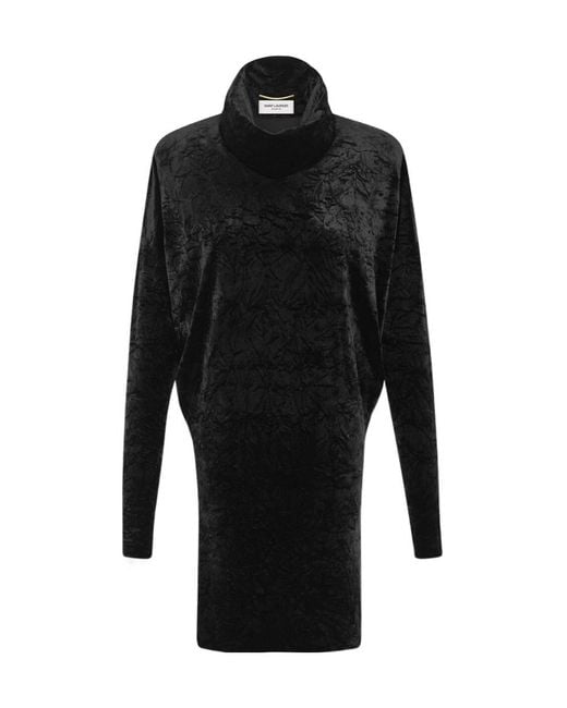 Saint Laurent Black High Neck Long-Sleeved Top