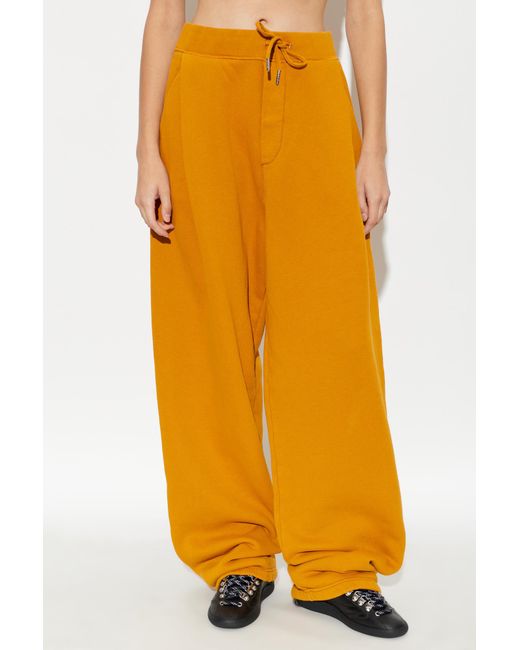 DSquared² Orange Logo-Embossed Drawstring Track Pants