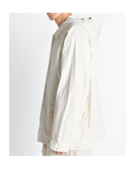 Lemaire White Detachable Hood Rain Jacket for men