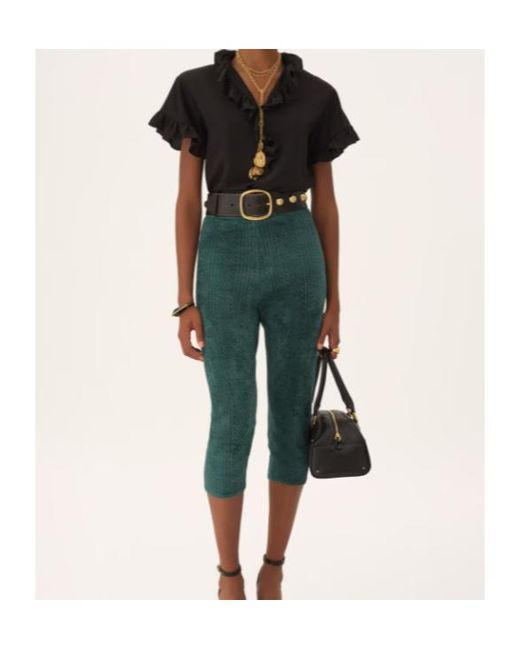 Chloé Black Short-Sleeve Ruffle Top