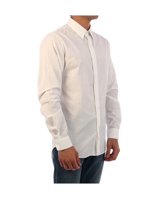 Dior White Homme Jacquard Long-Sleeved Shirt for men
