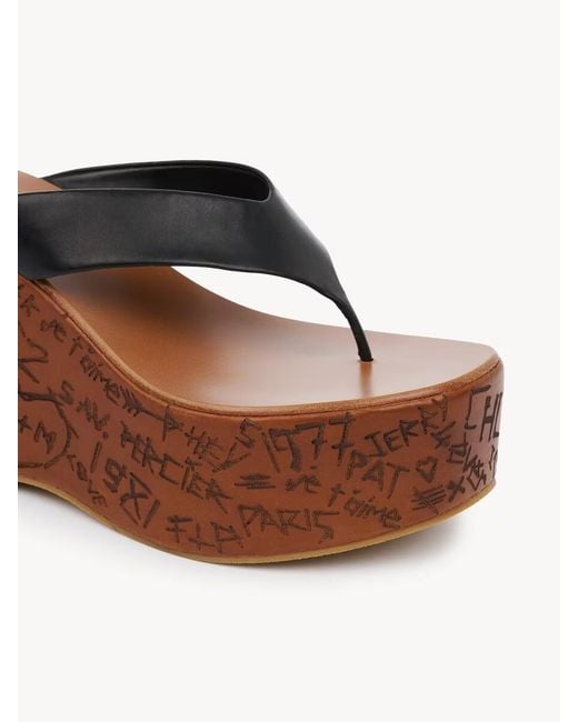 Chloé Brown Maxime Wedge Slide