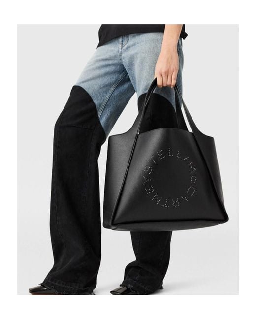 Stella McCartney Black Logo-Detail Tote Bag
