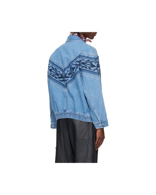 Isabel Marant Blue Julian Embroidered Denim Jacket for men