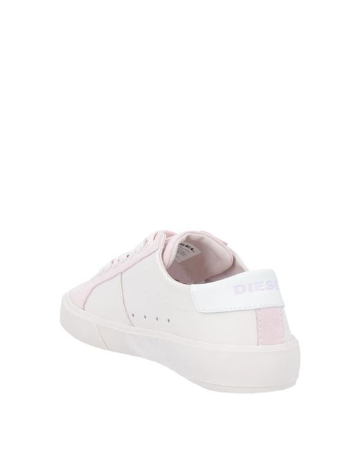 DIESEL White Solid Color Sneakers