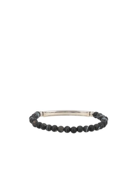 McQueen White Logo Bar Beaded Bracelet for men