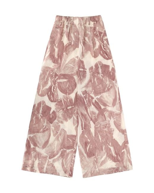 Alysi Pink Wide Leg Trousers