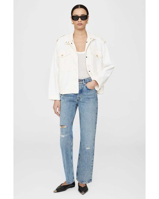 Anine Bing White Long-Sleeved Casual Jacket