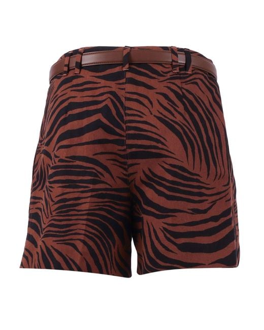 Max Mara Red Studio Novella Pattern-Printed Shorts