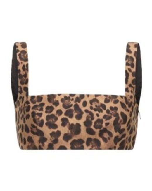 Valentino Brown Leopard Print Short Vest
