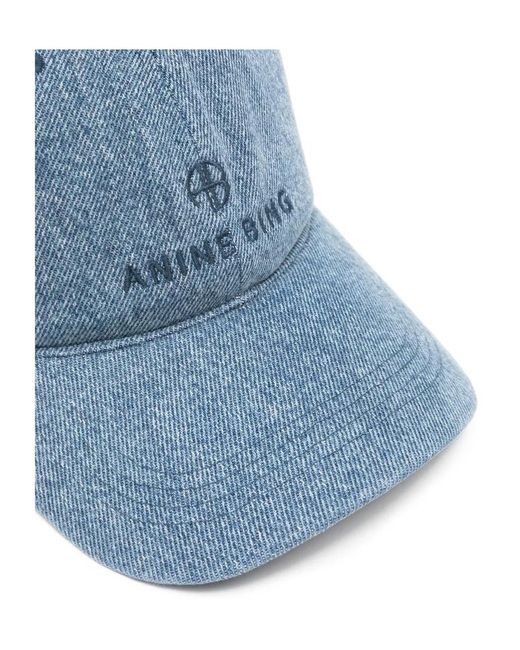 Anine Bing Blue Logo Embroidered Baseball Cap
