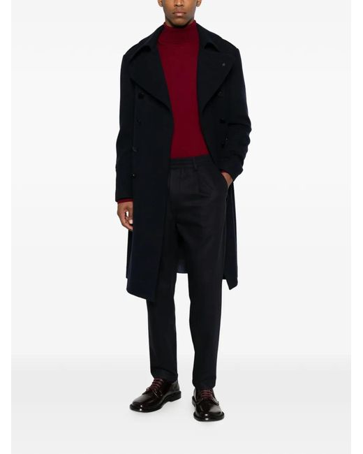 Eleventy Black Pleated Casual Trousers for men