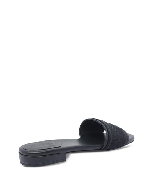 Jimmy Choo Black Open-Toe Slippers