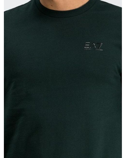 EA7 Green Logo Printed Hoodie for men