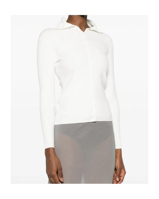 Totême White Totême Buttoned High-Neck Knitted Cardigan